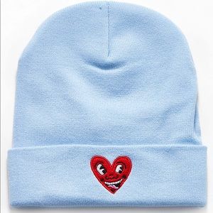 Keith Haring Heart beanie in light blue